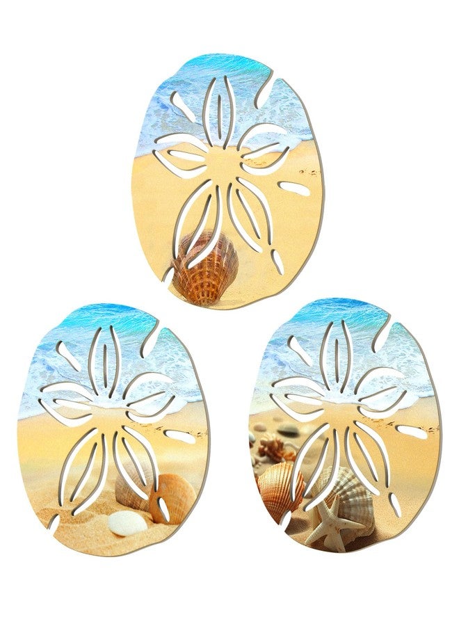 Bnesi 3 Pieces Summer Home Decor Beach Wall Decor for Bathroom Cool Coastal Style Wall Art Decor Blue Sea and Oceans Life Decor for Bathroom Living Room Bedroom (Sand Dollar, 3) - Image 1